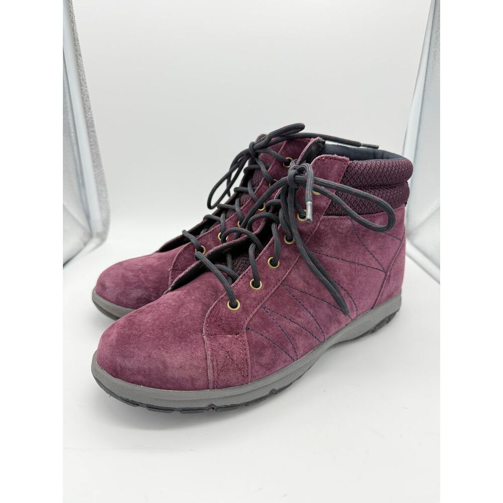 Duluth Trading Co Leather Ankle Boots Purple Hiking Women's Size 7.5 Steel Creek